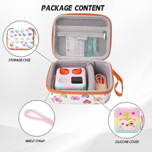 MGZNMTY Travel Storage Case and Multicolor Silicone Cover for Yoto Mini Player - Kids Audio & Music Player, Yoto Player Cards and Charging Cables