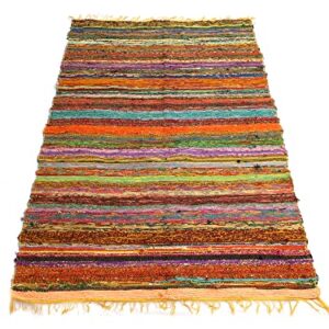 Handmade Braided Chindi Rug, Rag Rug, Area Rug, Carpet Rug, Runner Rug 3x5 Foot, 4x6 Foot, 5x7 Foot, Indian Carpet (3x5 Foot)