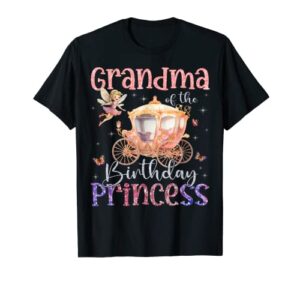 grandma of the birthday princess fairy theme family magical t-shirt