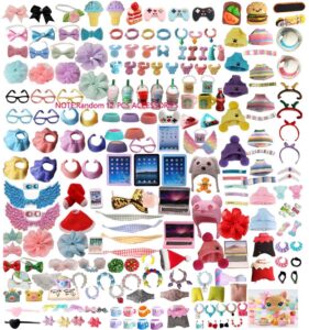 lps accessories pack lot (random 12 pcs) laptop hat glasses wings clothes bow skirt collar food and drink fit lps shorthair cat and collie dachshund cocker spaniel husky puppy dog lps deer figure