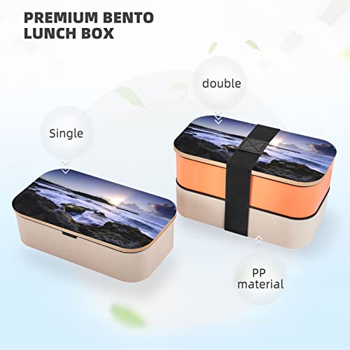 KOOLR Puerto Rico Beach Print Bento Box Adult Lunch Box With 2 Compartments Stackable For Work Picnic Leak Proof Bento Box