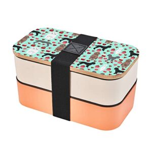 koolr poodles dogs print bento box adult lunch box with 2 compartments stackable for work picnic leak proof bento box