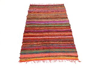 handmade braided chindi rug, rag rug, area rug, carpet rug, runner rug 3x5 foot, 4x6 foot, 5x7 foot, bed room rug (4x6 foot)