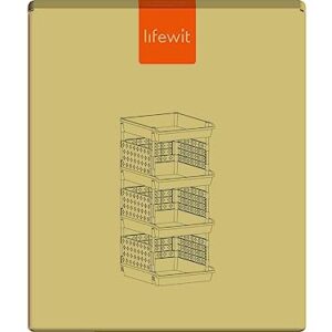 Lifewit Plastic Stackable Storage Baskets, 4 Tier Stacking Bins for Closet Wardrobe, Playroom, Kitchen and Pantry Organization, Large Capacity Multi-Functional Stackable Storage Containers Shelves