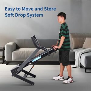 Folding Treadmill Electric with 12% Auto Incline & 15 Pre-Set Training Programs Large LCD Display Workout Running Machine Walking Jogging Running Exercise Machine for Home Office