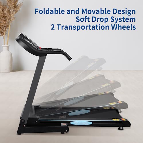 Folding Treadmill Electric with 12% Auto Incline & 15 Pre-Set Training Programs Large LCD Display Workout Running Machine Walking Jogging Running Exercise Machine for Home Office