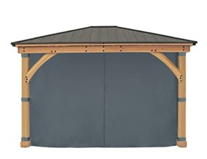 apex garden replacement 4-side curtain for 11 ft. x 13 ft. meridian gazebo (grey)