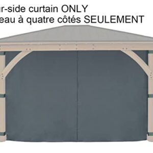 APEX GARDEN Replacement 4-Side Curtain for 11 ft. x 13 ft. Meridian Gazebo (Grey)