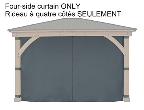 APEX GARDEN Replacement 4-Side Curtain for 11 ft. x 13 ft. Meridian Gazebo (Grey)