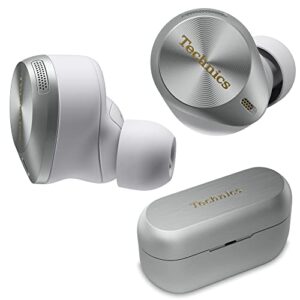 technics premium hi-fi true wireless bluetooth earbuds with advanced noise cancelling, 3 device multipoint connectivity, wireless charging, hi-res audio + enhanced calling - eah-az80-s (silver)