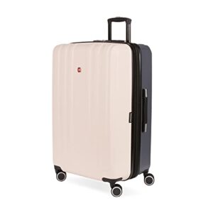swissgear 8028 hardside expandable spinner luggage, pink/dark grey, checked-large 28-inch