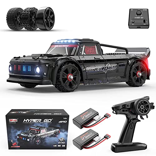 HYPER GO 14301 1/14 RTR Brushless RC Drift Car with Gyro, Max 34 mph Fast RC Cars for Adults, All-Road Street Bash RC Truck, Electric Powered 4WD Remote Control Car for Drifting Rally