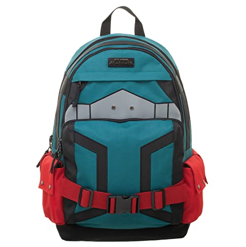 Bioworld My Hero Academia Deku Suit Up 16" Laptop Backpack & Snapback Hat Combo Set