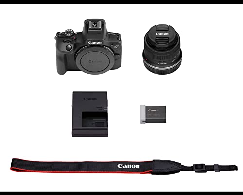 Canon EOS R100 RF-S18-45mm F4.5-6.3 is STM Lens Kit, Mirrorless Camera, RF Mount, 24.1 MP, Continuous Shooting, Eye Detection AF, Full HD Video, 4K, Lightweight, Wi-Fi, Bluetooth, Content Creation