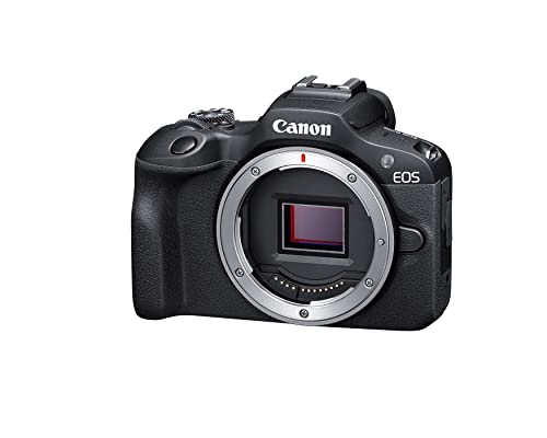 Canon EOS R100 Mirrorless Camera, RF Mount, 24.1 MP, DIGIC 8 Image Processor, Continuous Shooting, Eye Detection AF, Full HD Video, 4K, Small, Lightweight, Wi-Fi, Bluetooth, Content Creation