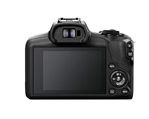 Canon EOS R100 Mirrorless Camera, RF Mount, 24.1 MP, DIGIC 8 Image Processor, Continuous Shooting, Eye Detection AF, Full HD Video, 4K, Small, Lightweight, Wi-Fi, Bluetooth, Content Creation