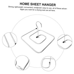 Uonlytech 2pcs Swivel Hanger Spiral Bed Sheet Rack Laundry Hanger Duvet Drying Rack Metal Hangers Heavy Duty Hanging Racks for Clothes Heavy Duty Stainless Steel Hangers Quilt Square Hanger