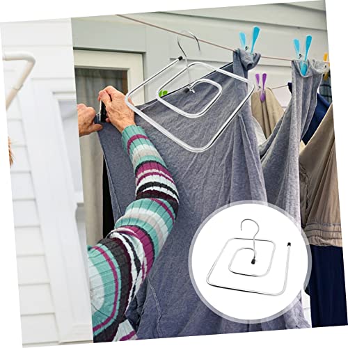 Uonlytech 2pcs Swivel Hanger Spiral Bed Sheet Rack Laundry Hanger Duvet Drying Rack Metal Hangers Heavy Duty Hanging Racks for Clothes Heavy Duty Stainless Steel Hangers Quilt Square Hanger