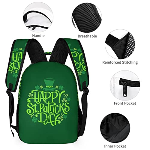 SDERDZSE Backpack Happy St. Patrick's Day Laptop Backpack Casual Daypack Cute Travel Backpack for Women Men