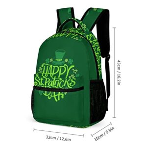 SDERDZSE Backpack Happy St. Patrick's Day Laptop Backpack Casual Daypack Cute Travel Backpack for Women Men