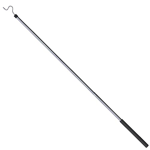 Frebuta Clothes Rack Hook Pole Sponge Handle Length 51 Inch.Hook Pole Rod To Get Clothes From High Places.Closet Clothes Hook Pole Be Used Shutters,Closet, Ceiling.Lightweight, Sturdy, Stainless Steel