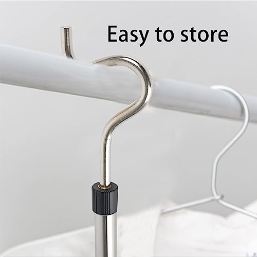 Frebuta Clothes Rack Hook Pole Sponge Handle Length 51 Inch.Hook Pole Rod To Get Clothes From High Places.Closet Clothes Hook Pole Be Used Shutters,Closet, Ceiling.Lightweight, Sturdy, Stainless Steel