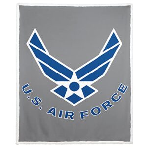 hommomh air force sherpa blanket 60"x 80" us air force blankets super soft fuzzy thick warm fleece throw for man bed couch