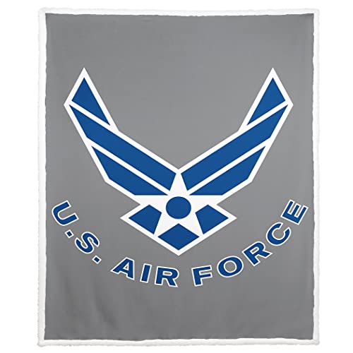 HommomH Air Force Sherpa Blanket 60"x 80" US Air Force Blankets Super Soft Fuzzy Thick Warm Fleece Throw for Man Bed Couch