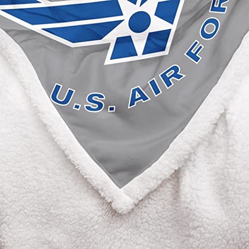 HommomH Air Force Sherpa Blanket 60"x 80" US Air Force Blankets Super Soft Fuzzy Thick Warm Fleece Throw for Man Bed Couch