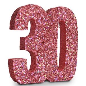 eploger 30th birthday decorations for women,30th anniversary decorations,rose glod glitter 30th birthday centerpieces for table decorations,number 30 table topper decor