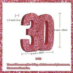 Eploger 30th Birthday Decorations for Women,30th Anniversary Decorations,Rose Glod Glitter 30th Birthday Centerpieces for Table Decorations,Number 30 Table Topper Decor