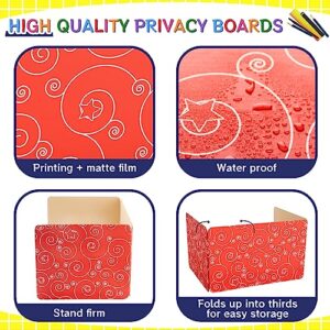 Jetec 30 Pcs Privacy Boards for Student Desks Classroom Privacy Boards for Desks Colored Desk Divider Testing Dividers Desk Partition Trifold Panels Study Carrel for Study Teacher Classroom Office