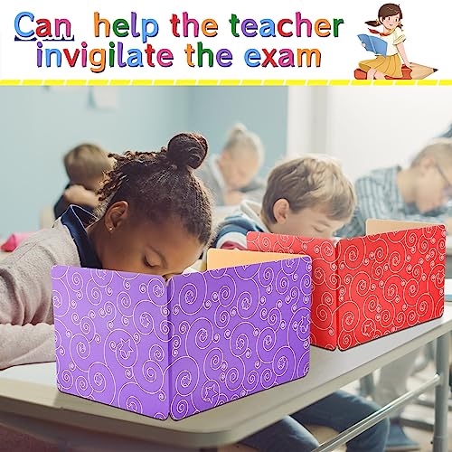 Jetec 30 Pcs Privacy Boards for Student Desks Classroom Privacy Boards for Desks Colored Desk Divider Testing Dividers Desk Partition Trifold Panels Study Carrel for Study Teacher Classroom Office