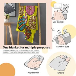 MICARE Donut Blanket Gifts for Men Women Adults Donut Loves Funny Throw Blankets Donut Texture Print Happy Donuts Plush Blanket Flannel Blanket for Living Room Sofa Couch Bed Office Lap 60x80 Inches