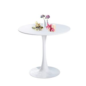 round dining table white with pedestal base,31.5" modern tulip dining room table for 1-4 people,pedestal dining table with round top for kitchen living room (tulip dining table white)