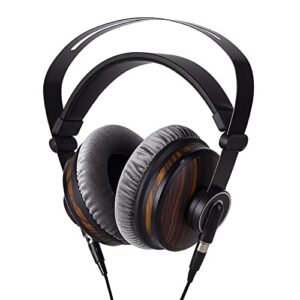 hi-fi music studio monitor headphones - 50mm drivers unit and 3.5mm/6.35mm jack, wired over ear headphones for music, dj mixing, audiophile and amp computer recording