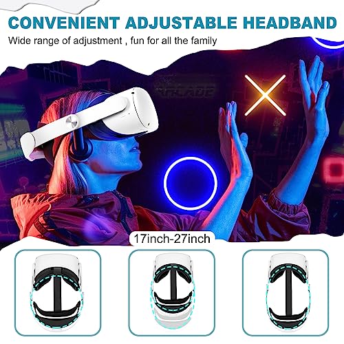 Hurra Head Strap with Battery for Oculus Quest 2, 10000mAh Fast Charging Battery Pack Extend 8H Playtime, Counter Balance Adjustable Elite Strap Replacement Accessories Enhanced Comfort Support in VR