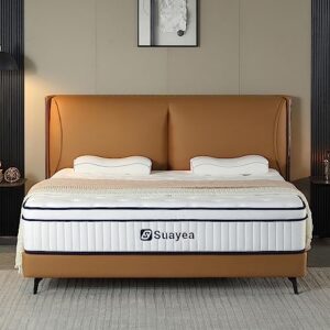 suayea full mattress, 12 inch full size mattress in a box, medium firm matterss with pocket spring and soft foam, ultimate motion isolation, strong edge support, hybrid mattress
