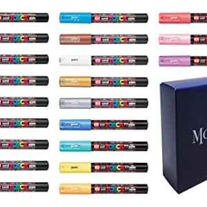 Posca Paint Marker Pen (PC-1M) 21 Colors Full Set with Original Box Japan Import