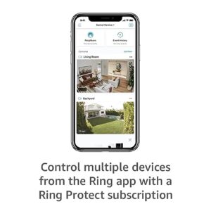 Ring Stick Up Cam Plug-In HD security camera with two-way talk, Works with Alexa - White