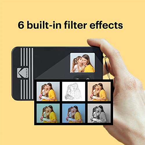 KODAK Mini Shot 2 Retro 4PASS 2-in-1 Instant Digital Camera and Photo Printer (2.1x3.4 inches) + 68 Sheets Bundle, White