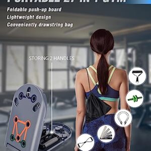 Hikeen Home Workout Equipment to Help Achieve Fitness Goals, 27-in-1 Portable Gym Exercise Equipment with Compact Push-Up Board, Resistance Bands, Ab Roller Wheel, and Pilates Bar, Master Your Workout