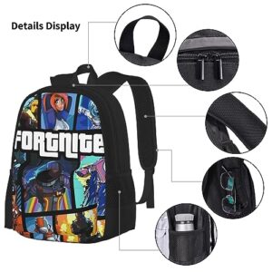 Nuogevf Backpack for Kids, Game 17.3in Backpack for Teens Kids Boys, Lightweight Elementary Middle Bookbag for Students School Bookbag Set with Lunch Box and Pencil Case,3Pcs-A3