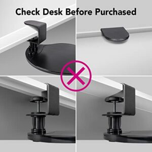 EHO Clamp on Mouse Platform, Clip on Pad Rotating 360 Degree, w/Comfortable Gel Wrist Rest, Ergonomic, Attachment, Slide Out Tray, Suitable for 1.5" Thickness Desk, for Home Office Desk Organizer