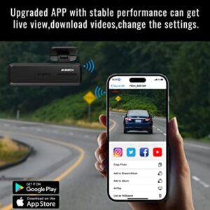 Dash Cam,1080P WiFi Dash Camera for Cars,Dash cam Front with App,Car Camera with Night Vision,170° Wide Angle WDR,24 Hours Parking Mode,G-Sensor,Loop Recording,Support 128GB Max-Hardwiring kit