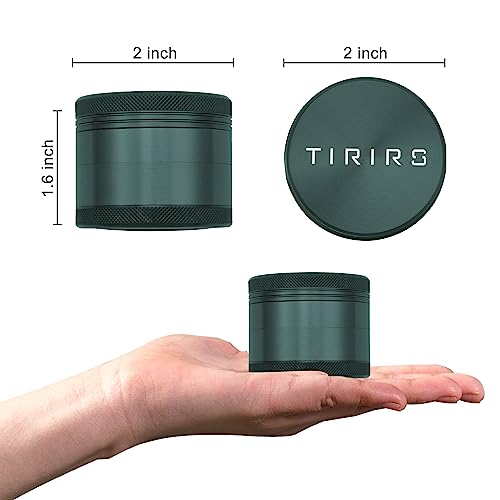 TIRIRS Aluminium Grinder 2 Inch Green.