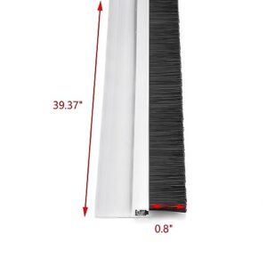 TA-VIGOR Door Sweep 39.37-in x 1.89-inch, Door Bottom Sweep with H-Shape Aluminum Alloy Base, 0.8-inch Nylon Brush Insert Door Brush Bottom Sweep