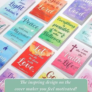 24 Pcs Bible Verse Notebook Religious Motivational Notepads Small Pocket Journal Inspirational Notepads Christian Scripture Notebooks for Office School Travel Supplies, 3.3 x 4.7 Inch (Watercolor)