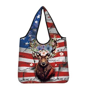 women's tote bag shopping bags reusable grocery tote bags large reusable shopping bags tote bags shoulder bags,animal flag