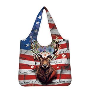 Women's Tote bag Shopping Bags Reusable Grocery Tote Bags Large Reusable Shopping Bags Tote Bags Shoulder Bags,Animal flag